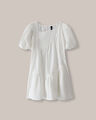 Vestido Manga Abullonada,BLANCO
